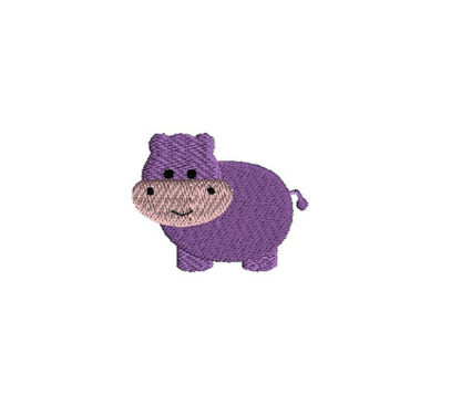 Mini Hippo Machine Embroidery Design 2