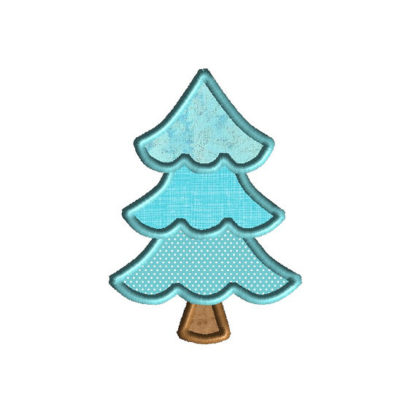 Alpine Christmas Tree Applique Machine Embroidery Design 1