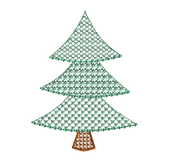 Lace Motif Christmas Tree Applique Machine Embroidery Design 3 Lace Motif Christmas Tree Applique Machine Embroidery Design 3