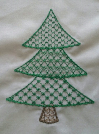 Lace Motif Christmas Tree Applique Machine Embroidery Design 2