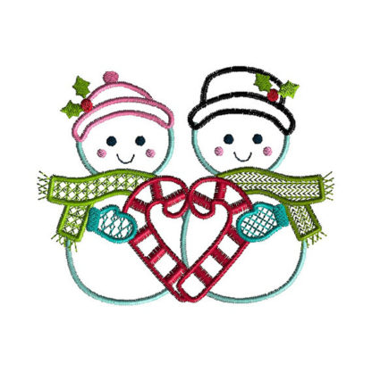 Snowman Love Applique Machine Embroidery Design