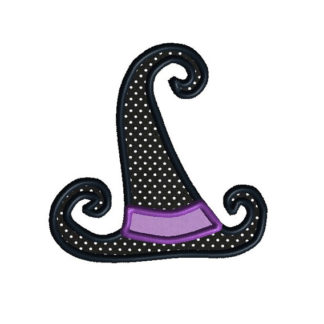 Twisted Witch Hat Applique Machine Embroidery Design 1