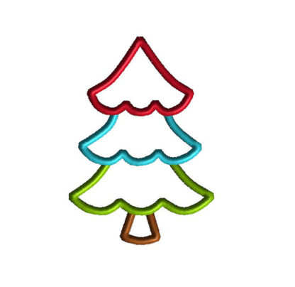 Alpine Christmas Tree Applique Machine Embroidery Design 3