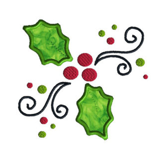 Jolly Holly Applique Machine Embroidery Design 1