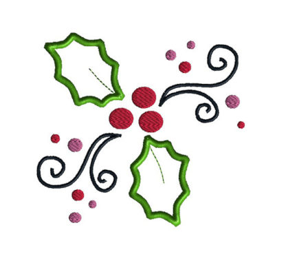 Jolly Holly Applique Machine Embroidery Design 2
