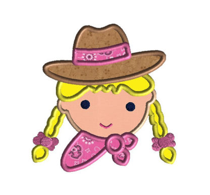 Cowgirl Applique Machine Embroidery Design 1