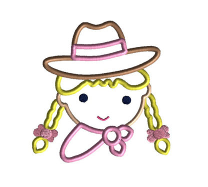 Cowgirl Applique Machine Embroidery Design 2