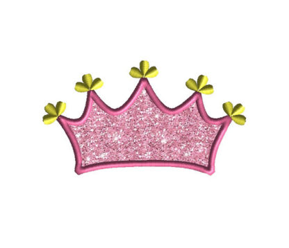 Princess Tiara Applique Machine Embroidery Design 1