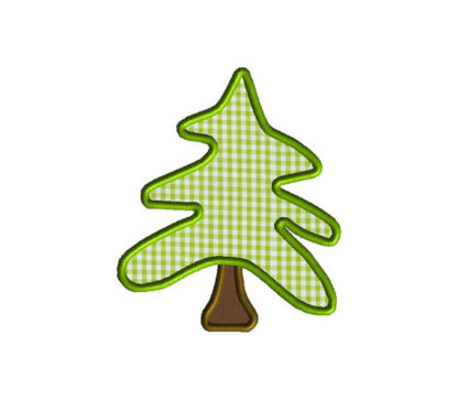 Woodland Christmas Tree Applique Machine Embroidery Design 2