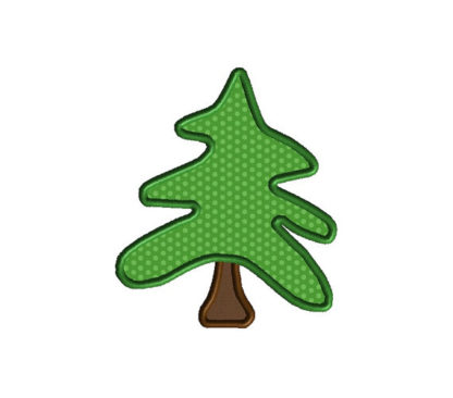 Woodland Christmas Tree Applique Machine Embroidery Design 1