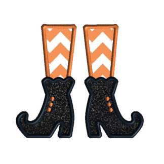 Witch Shoes Applique Machine Embroidery Design 1