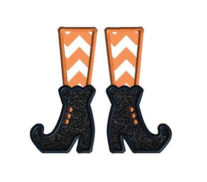 Witch Shoes Applique Machine Embroidery Design 1
