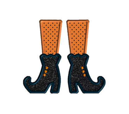 Witch Shoes Applique Machine Embroidery Design 2