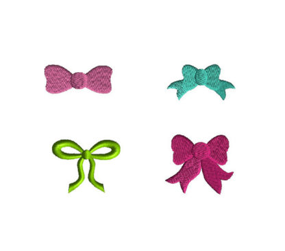 Mini Bows Machine Embroidery Design Set