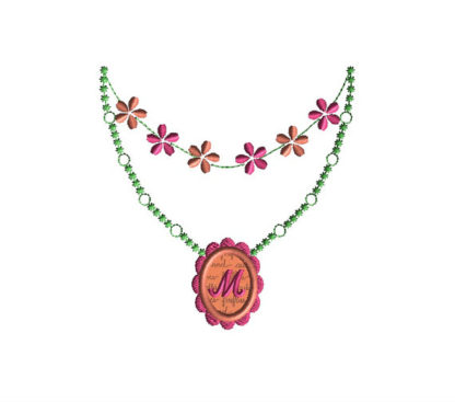 Necklace Applique Machine Embroidery Design 2