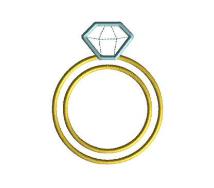Diamond Ring Applique Machine Embroidery Design 1