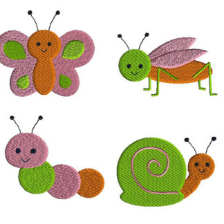 Mini Garden Critters Machine Embroidery Design Set