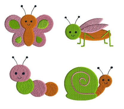 Mini Garden Critters Machine Embroidery Design Set