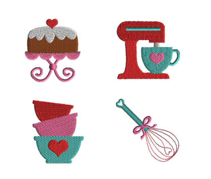 Mini Kitchen Machine Embroidery Design Set