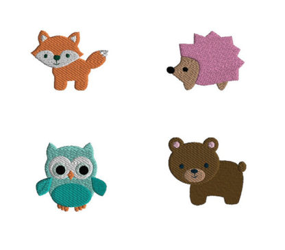 Mini Woodland Animals Machine Embroidery Designs