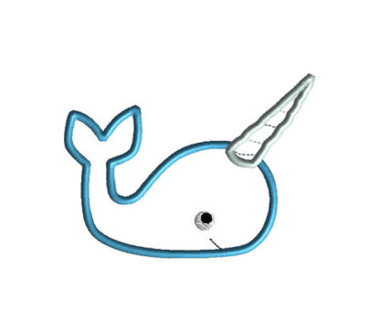 Narwhal Applique Machine Embroidery Design 2