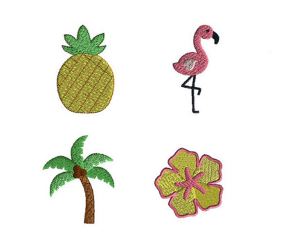 Mini Tropical Machine Embroidery Design Set