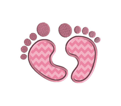 Baby Feet Applique Machine Embroidery Design 1