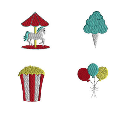 Mini Carnival Machine Embroidery Design Set