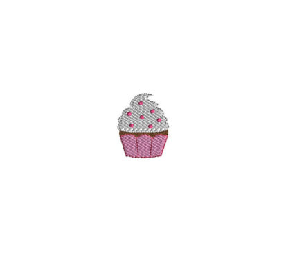 Mini Sweet Cupcake Embroidery Design