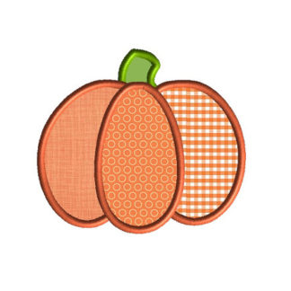 Pumpkin III Applique Machine Embroidery Design 1