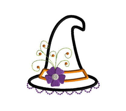 Witch Hat Proper Applique Machine Embroidery Design 2