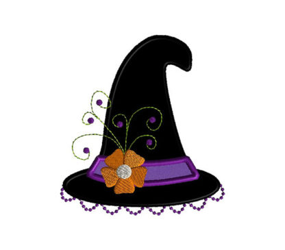 Witch Hat Proper Applique Machine Embroidery Design 3