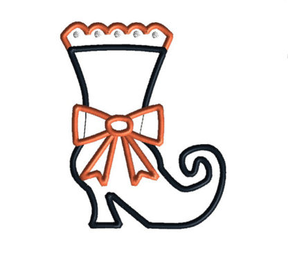 Witch Boot Proper Applique Machine Embroidery Design 1