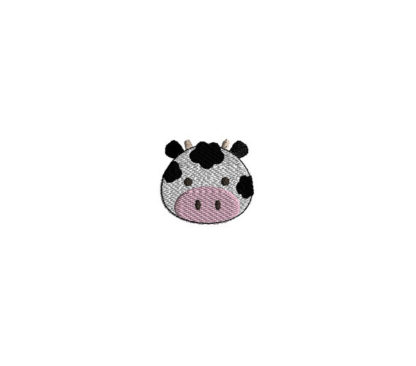 Mini Cow Head Embroidery Design