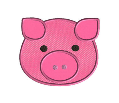 Pig Face Applique Machine Embroidery Design 1
