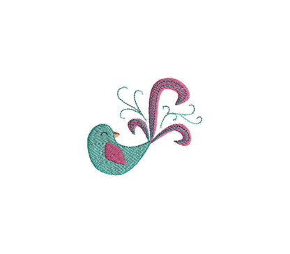 Pretty Bird Filled Stitch Applique Machine Embroidery Design 1