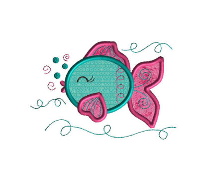 Cute Fish Applique Machine Embroidery Design 1