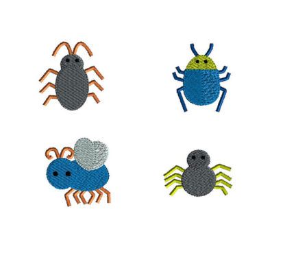 Mini Bugs Machine Embroidery Design Set
