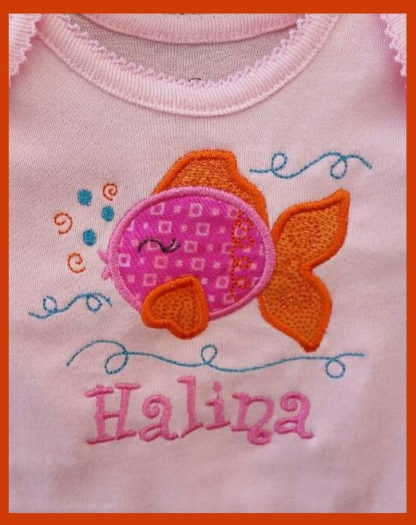 Cute Fish Applique Machine Embroidery Design 3