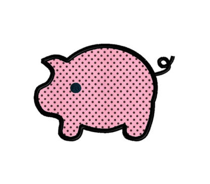 Little Pig Applique Machine Embroidery Design 2