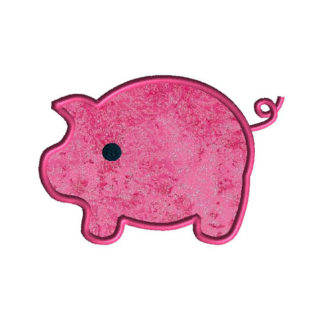 Little Pig Applique Machine Embroidery Design 1