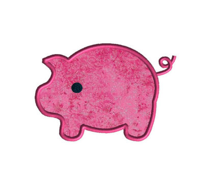 Little Pig Applique Machine Embroidery Design 1