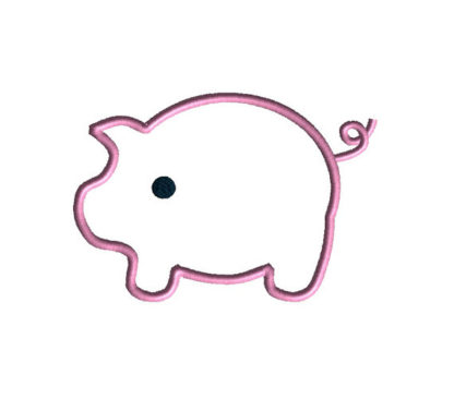Little Pig Applique Machine Embroidery Design 3