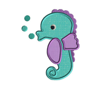 Baby Seahorse 1 Applique Machine Embroidery Design 2