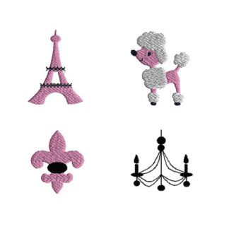 Mini Paris Machine Embroidery Design Set