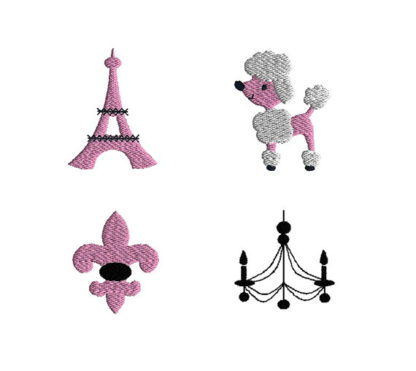 Mini Paris Machine Embroidery Design Set