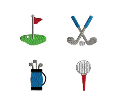 Mini Golf Machine Embroidery Design Set