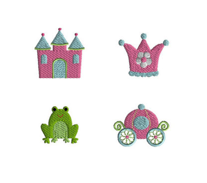 Mini Princess Machine Embroidery Design Set