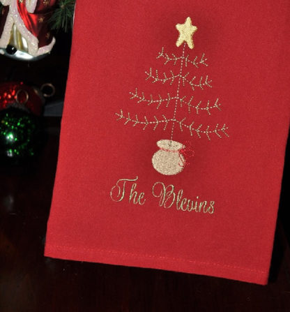 Primitive Christmas Tree Applique Machine Embroidery Design 3