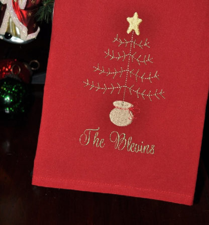 Primitive Christmas Tree Applique Machine Embroidery Design 3